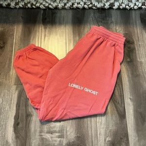 Lonely ghost coral sweatpants